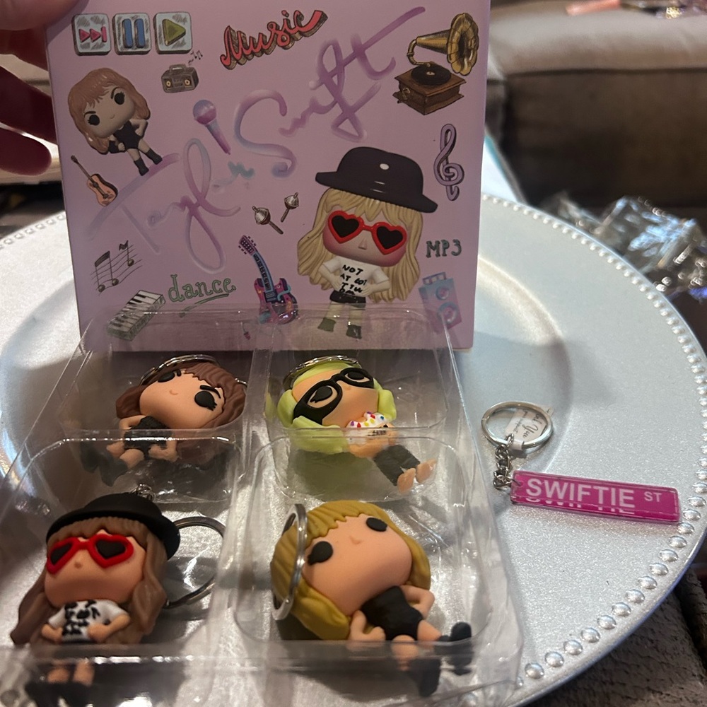 TS Swift keychain box set and swiftie street keychain or bag charms